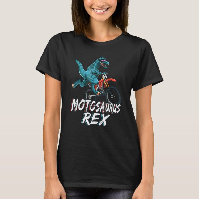 Dirt Bike MotoSaurus Motocross Dinosaur Dirtbike D T-Shirt (Front)