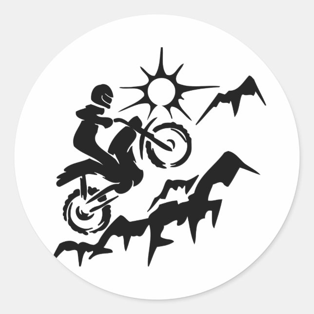 Dirt Bike Mountain Classic Round Sticker (Front)