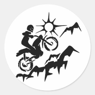 Dirt Bike Mountain Classic Round Sticker