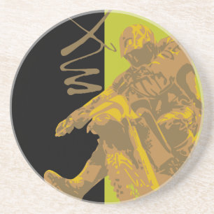 dirt bike mud vector illustration coaster