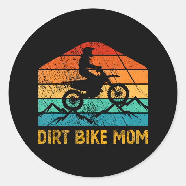 Dirt Bike Mum Motocross Mum Classic Round Sticker (Front)