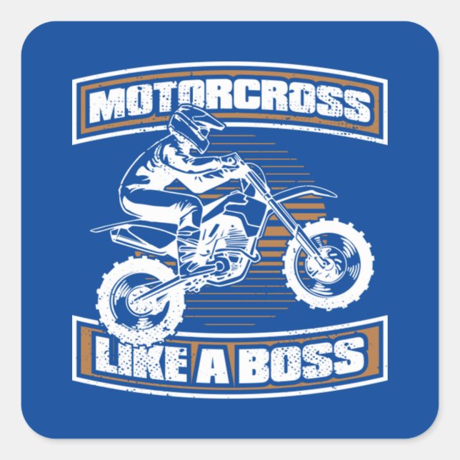 Dirt Bike MX Motocross Supercross Square Sticker (Front)