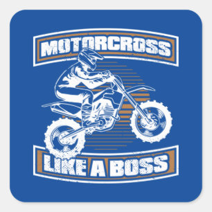Dirt Bike MX Motocross Supercross Square Sticker