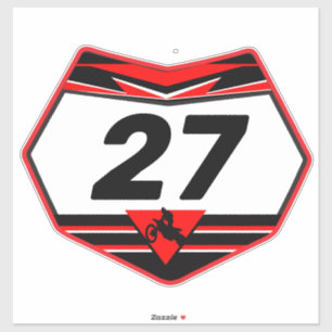 dirt bike number plate Vinyl Sticker