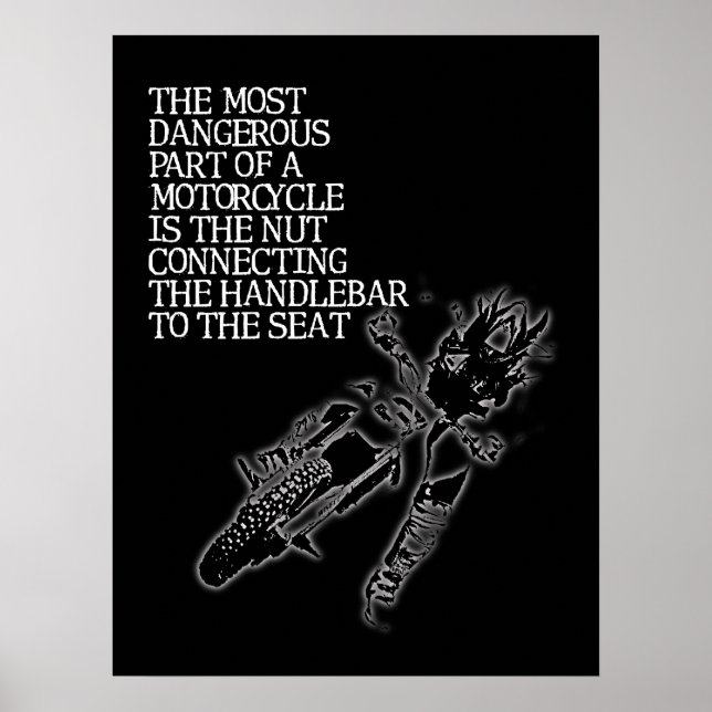 Dirt Bike Nut Motocross Funny Poster Humour (Front)