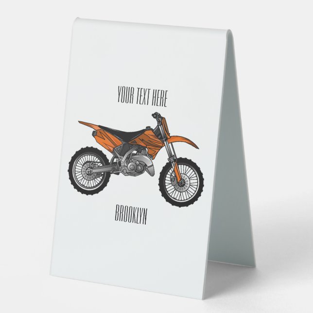 Dirt bike off-road motorcycle / motocross cartoon  (Front)