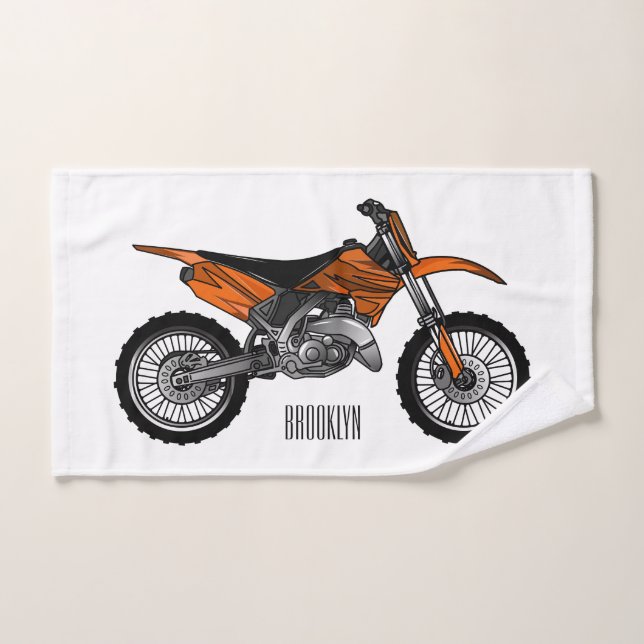 Dirt bike off-road motorcycle / motocross cartoon bath towel set (Hand Towel)