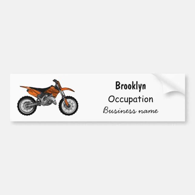Dirt bike off-road motorcycle / motocross cartoon bumper sticker (Front)