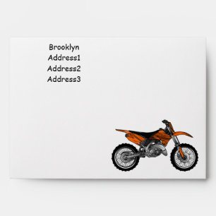 Dirt bike off-road motorcycle / motocross cartoon envelope