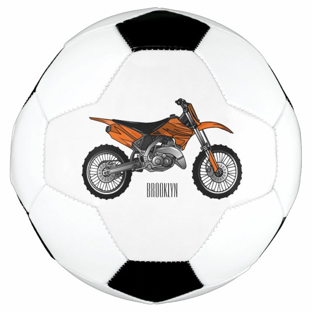 Dirt bike off-road motorcycle / motocross cartoon football (Front)