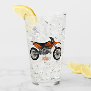 Dirt bike off-road motorcycle / motocross cartoon glass