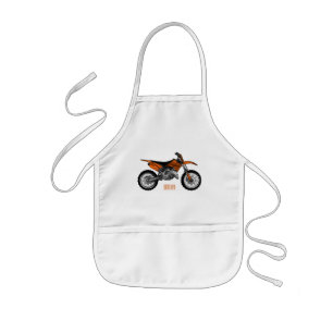 Dirt bike off-road motorcycle / motocross cartoon kids apron