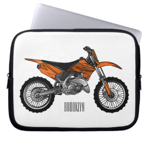 Dirt bike off-road motorcycle / motocross cartoon laptop sleeve