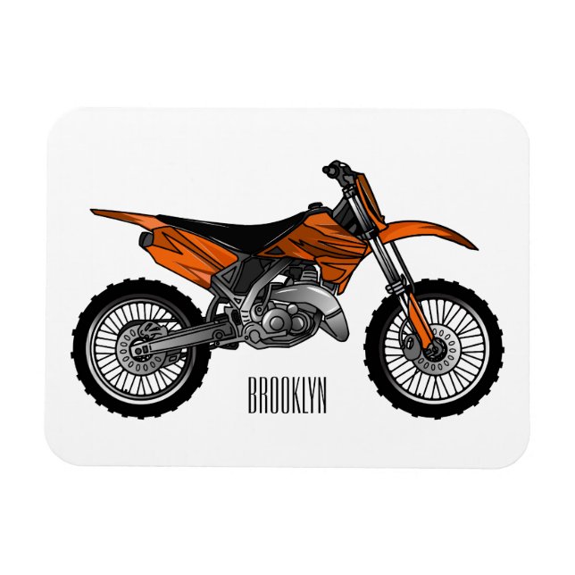 Dirt bike off-road motorcycle / motocross cartoon magnet (Horizontal)