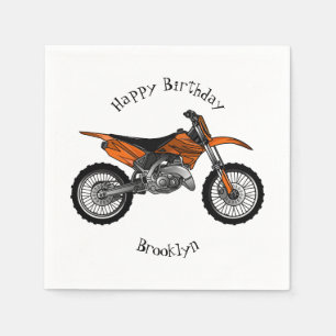 Dirt bike off-road motorcycle / motocross cartoon napkin