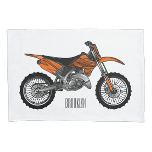 Dirt bike off-road motorcycle / motocross cartoon pillowcase