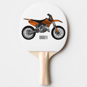 Dirt bike off-road motorcycle / motocross cartoon ping pong paddle