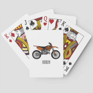 Dirt bike off-road motorcycle / motocross cartoon playing cards