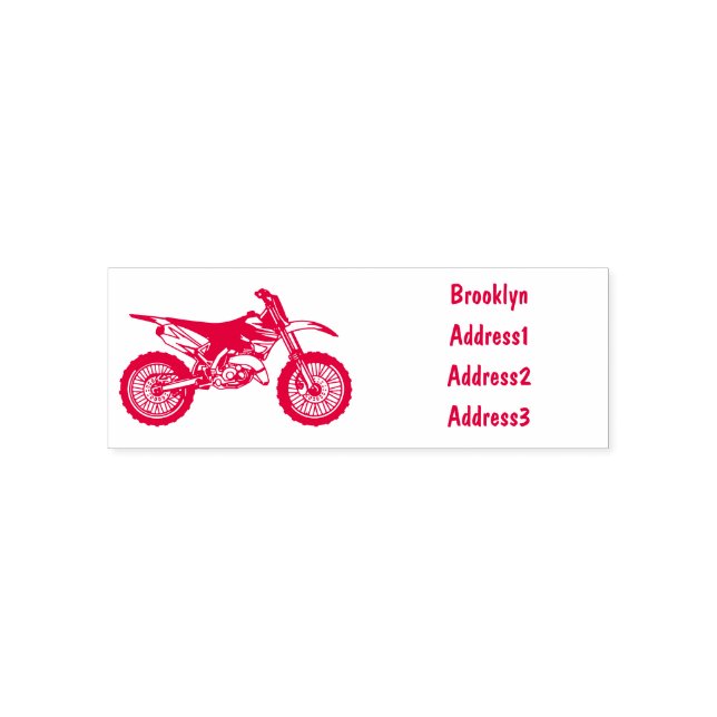 Dirt bike off-road motorcycle / motocross cartoon self-inking stamp (Design)