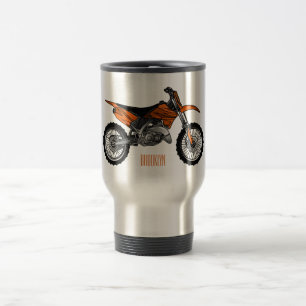 Dirt bike off-road motorcycle / motocross cartoon travel mug