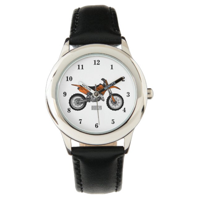 Dirt bike off-road motorcycle / motocross cartoon watch (Front)