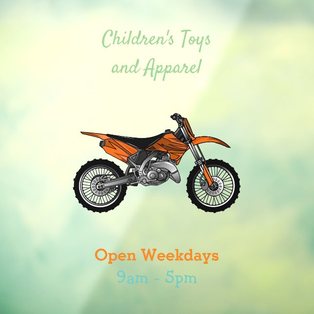 Dirt bike off-road motorcycle / motocross cartoon window cling (Sheet 3)