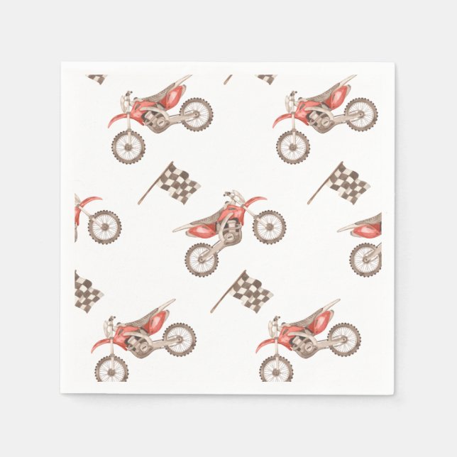 Dirt Bike Party Paper Napkins | Bike Napkins (Front)
