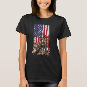 Dirt Bike Patriot Biker American Flag Usa Motorcyc T-Shirt