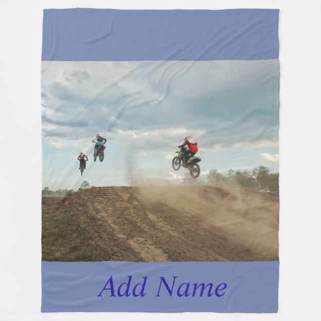 Dirt Bike Personalised Fleece Blanket (Front)
