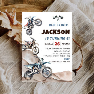 Dirt Bike Race Boy Birthday Party Invitation