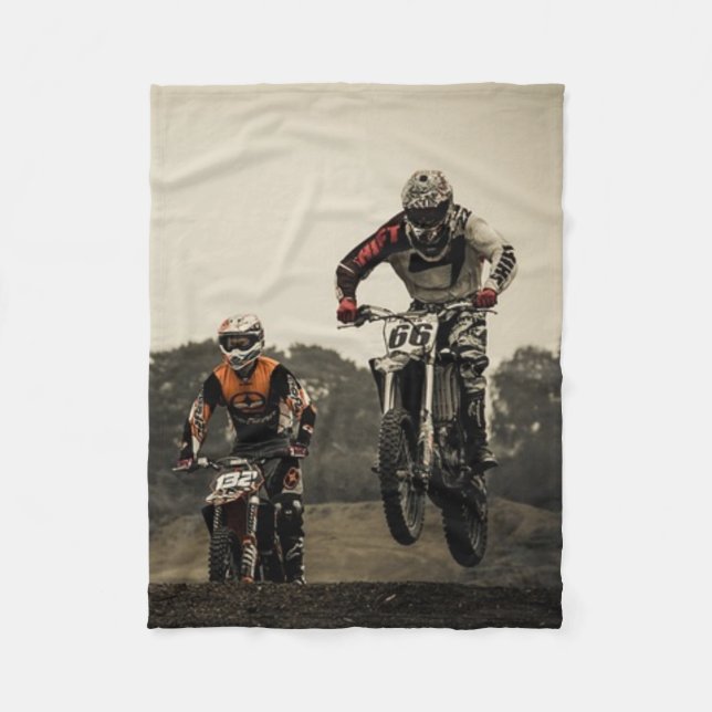 Dirt Bike Race Fleece Blanket (Front)