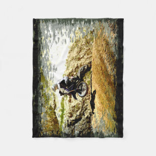 Dirt-Bike Racer - Motocross Race Fleece Blanket