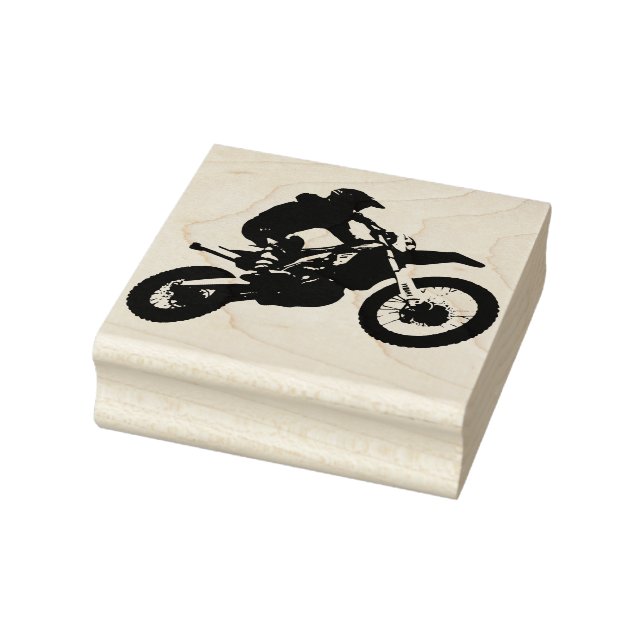 Dirt Bike Racer Rubber Stamp (Stamp)