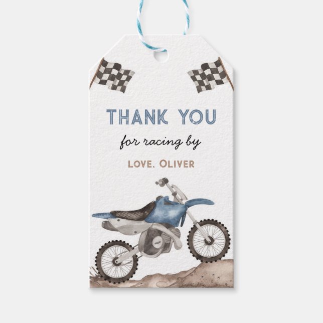 Dirt Bike, Racing Bike, Motocross Gift Tag (Front)
