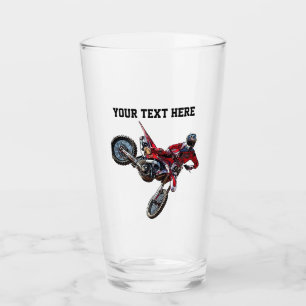 Dirt Bike Red Custom Sports Name Racing Glass