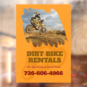Dirt Bike Rental Custom  Window Cling