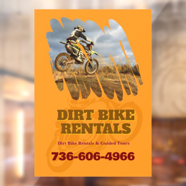 Dirt Bike Rental Custom  Window Cling (Sheet 2)