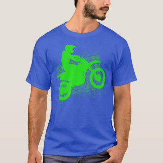 Dirt Bike Rider ire racks Neon Green Youth  T-Shirt