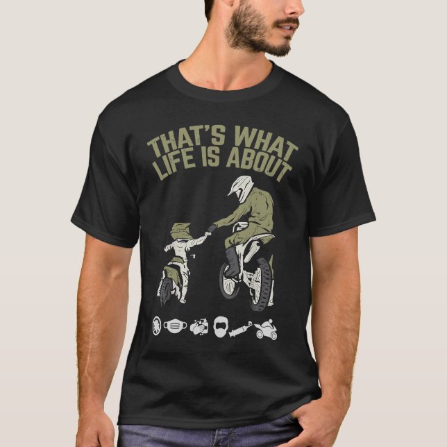 Dirt Bike Rider Motocross  for Men Fathers Day T-Shirt (Front)