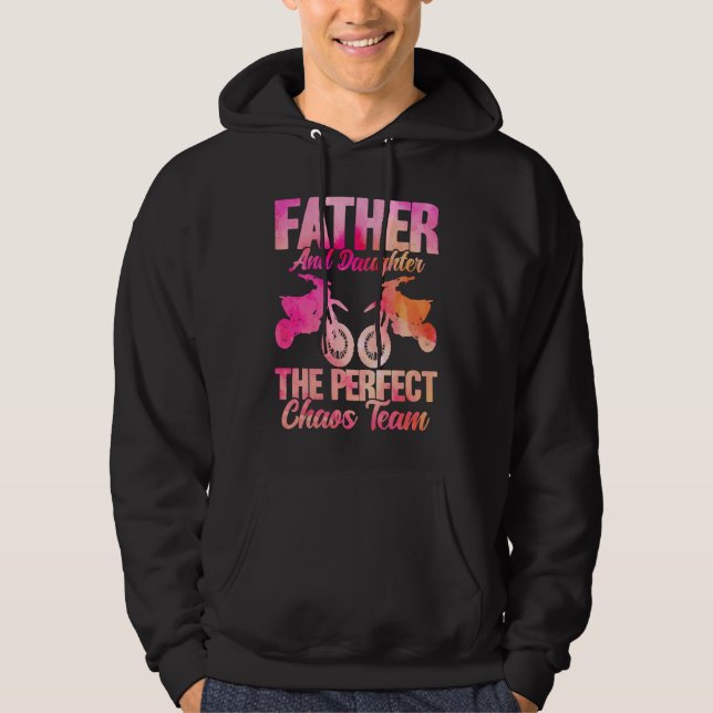 Dirt Bike Rider Motocross Watercolor Father And Da Hoodie (Front)