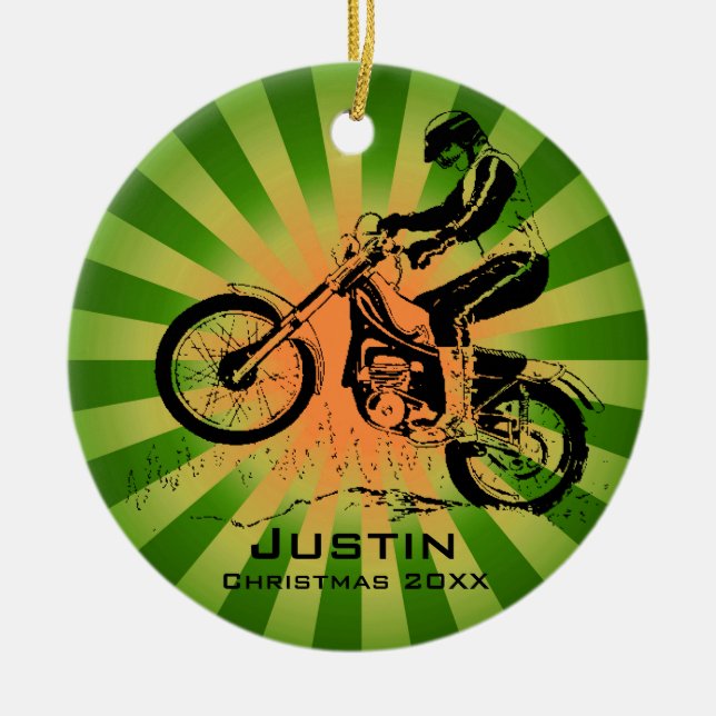 Dirt Bike Rider Ornament (Front)