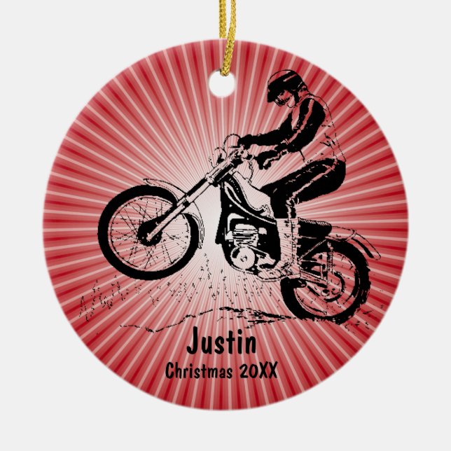 Dirt Bike Rider Ornament (Front)