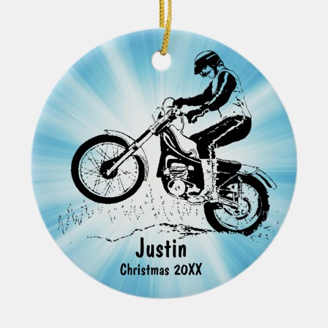 Dirt Bike Rider Ornament (Front)