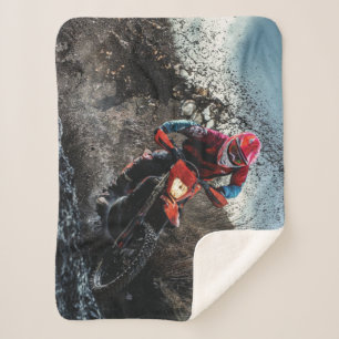 Dirt bike rider throw pillow