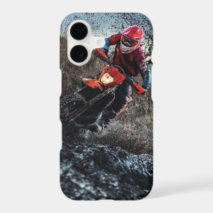 Dirt bike rider throw pillow