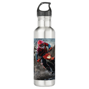 Dirt bike rider throw pillow 710 ml water bottle