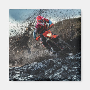 Dirt bike rider throw pillow magnet
