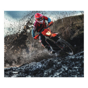 Dirt bike rider throw pillow photo print