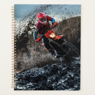 Dirt bike rider throw pillow planner