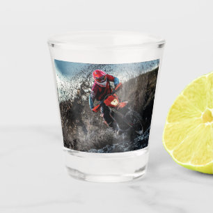 Dirt bike rider throw pillow shot glass